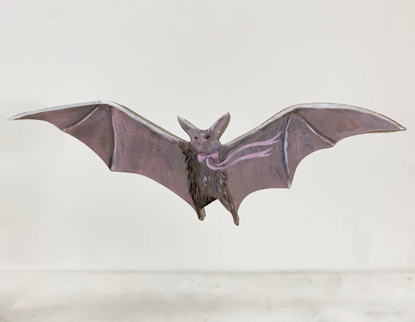 Pink Bow Bat #2 - painting