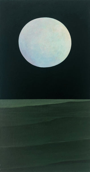 Wavy Night Super Moon ~ painting